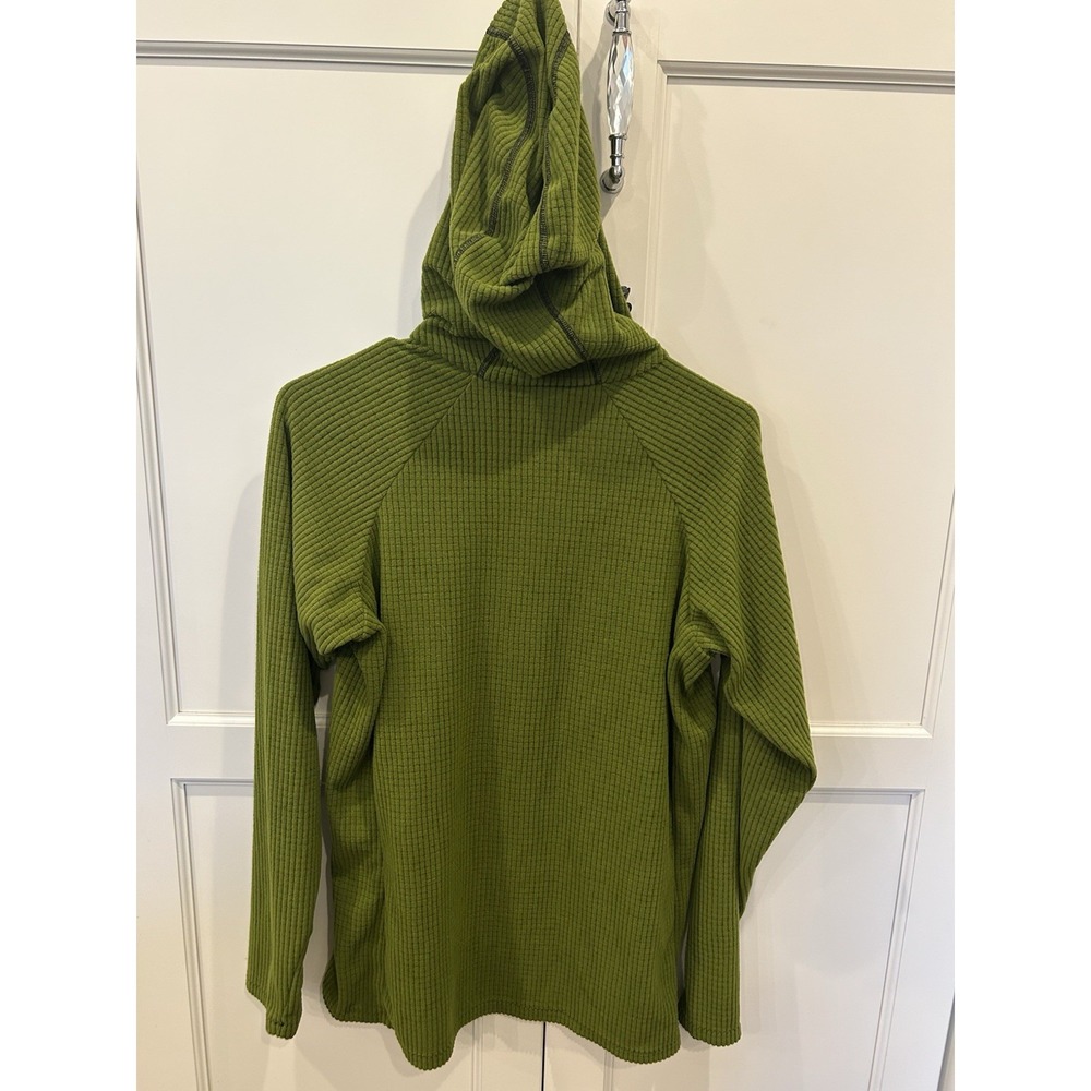 Melanzana Micro Grid Hoodie Womens M Green Fleece Pullover Outdoor Leadville CO - Picture 2 of 9